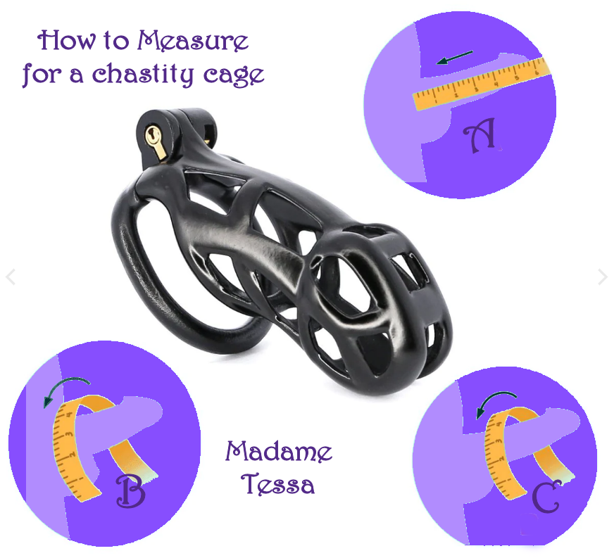 Custom 3D Printed Male Chastity Cage - Black